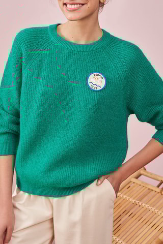 Pull en laine, mohair et lin Dany - Vert menthe