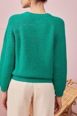 Pull en laine, mohair et lin Dany - Vert menthe