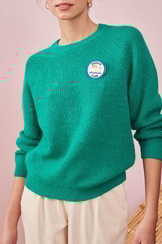 Pull en laine, mohair et lin Dany - Vert menthe