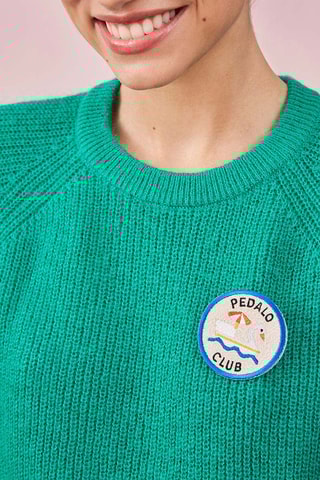 Pull en laine, mohair et lin Dany - Vert menthe