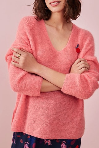 Pull en mohair et alpaga Boston - Rose