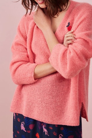Pull en mohair et alpaga Boston - Rose