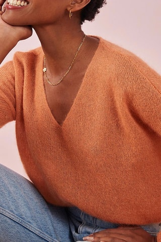Pull en mohair et soie Oranger - Saumon