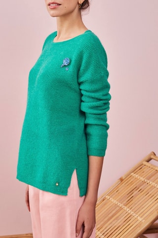 Pull en mohair et alpaga Mentalo - Turquoise