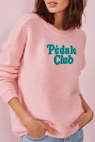 Pull en mohair et mérinos Barbapapa - Rose
