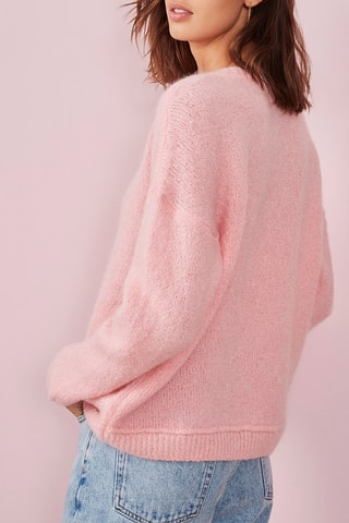 Pull en mohair et mérinos Barbapapa - Rose