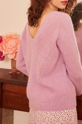 Pull en laine, mohair, alpaga et cachemire Bertin - Mauve
