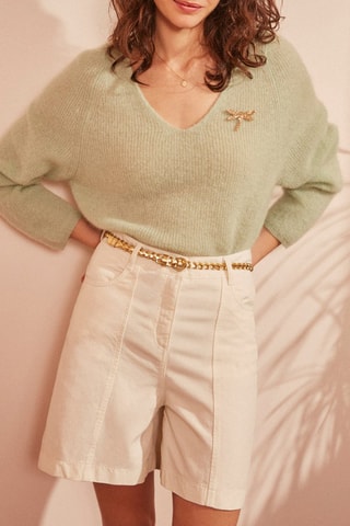 Pull en laine, mohair et alpaga Altea - Vert
