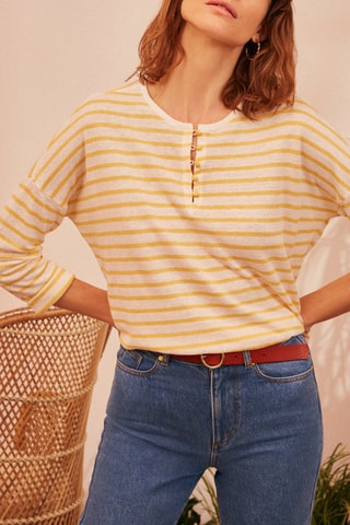 Pull en lin Aglaon - Jaune