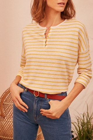 Pull en lin Aglaon - Jaune