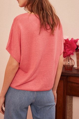 Pull en lin Agrio - Rose