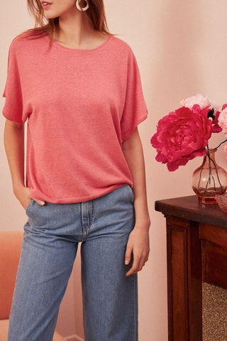 Pull en lin Agrio - Rose