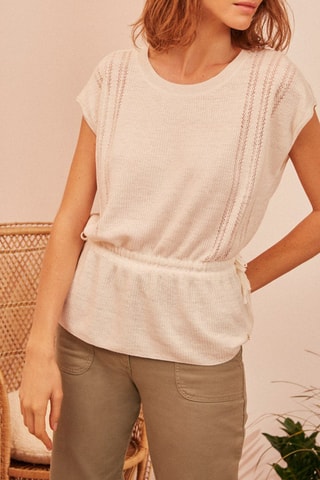 Pull en lin Agatine - Ecru