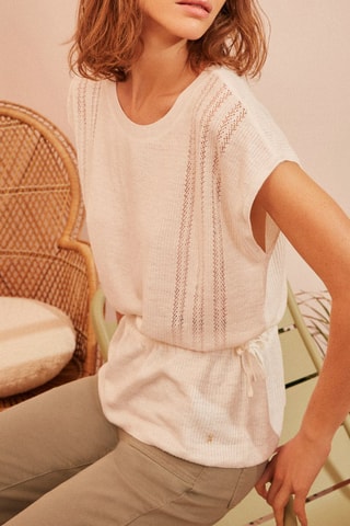 Pull en lin Agatine - Ecru