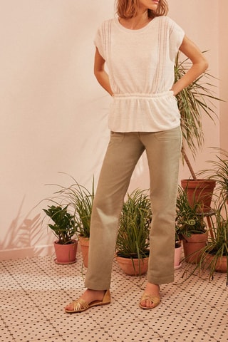 Pull en lin Agatine - Ecru