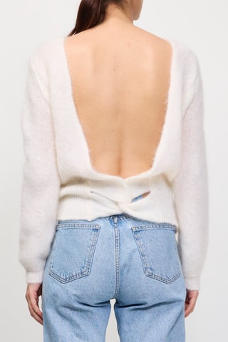 Pull en kid mohair et laine Belou - Ecru