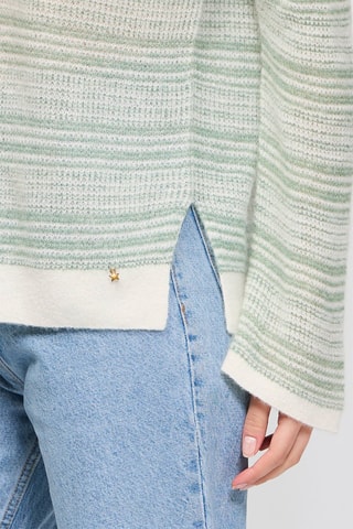 Pull en laine, mohair et alpaga Alado - Ecru et vert