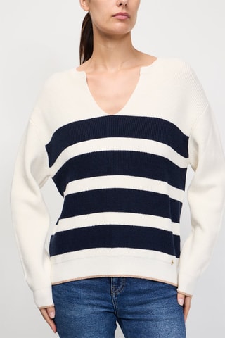 Pull Cefir - Ecru et bleu marine