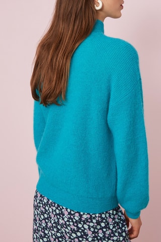 Pull en mohair et alpaga - Bleu