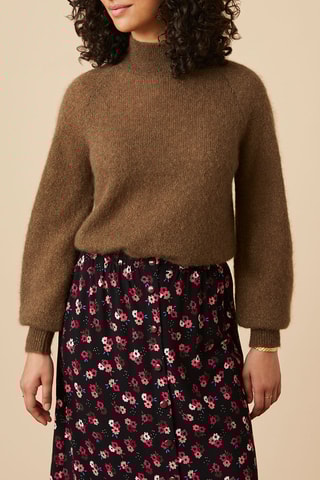 Pull en mohair et alpaga - Marron