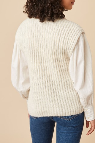 Pull en laine, mohair et alpaga - Crème