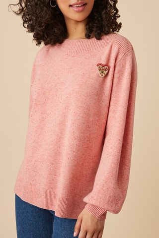 Pull en mérinos - Rose