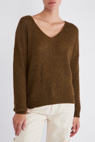 Pull en super kid mohair et baby alpaga - Olive
