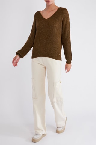 Pull en super kid mohair et baby alpaga - Olive