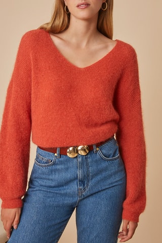 Pull en mohair et alpaga - Orange