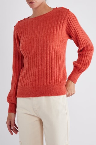 Pull en super kid mohair et baby alpaga - Orange