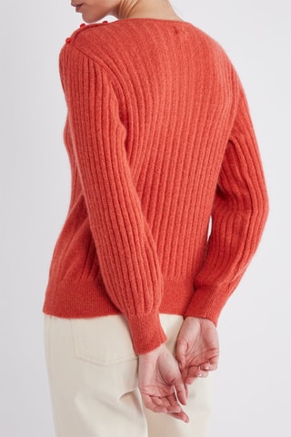 Pull en super kid mohair et baby alpaga - Orange