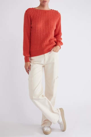 Pull en super kid mohair et baby alpaga - Orange