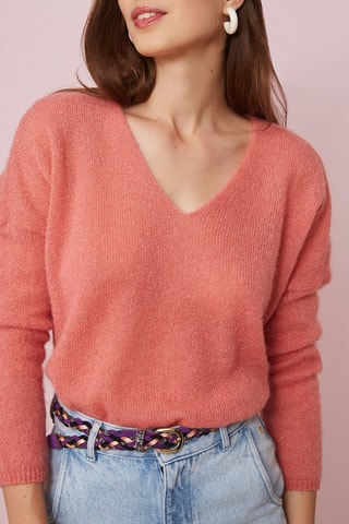 Pull en mohair et alpaga - Rose