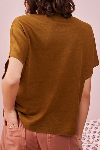 Pull en lin Pinède - Kaki