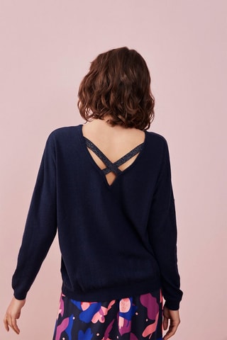 Pull en mérinos Devy - Bleu