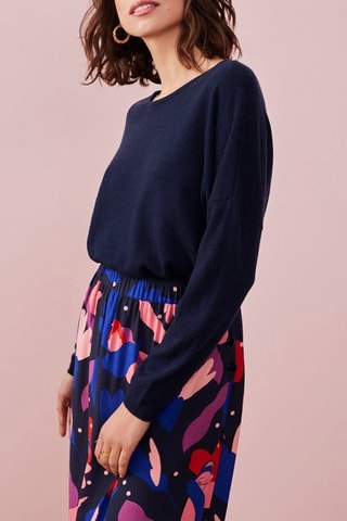 Pull en mérinos Devy - Bleu