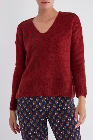 Pull en super kid mohair - Rouge
