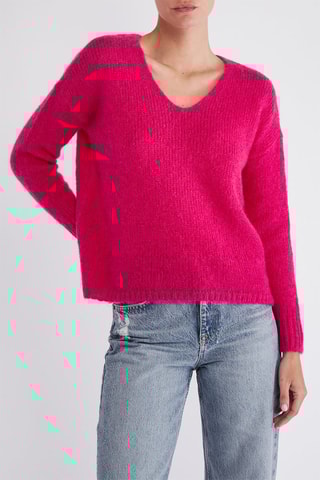 Pull en kid mohair et laine - Rose