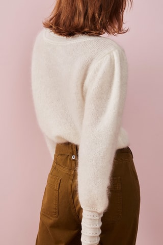Pull en laine, mohair et alpaga Bebel - Blanc