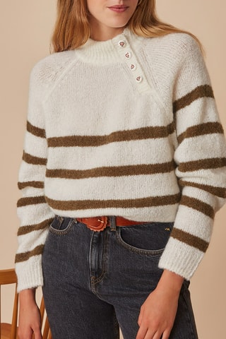 Pull en mohair et mérinos - Ecru