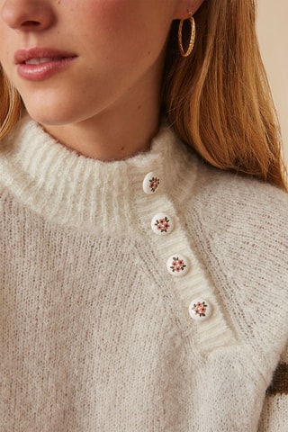 Pull en mohair et mérinos - Ecru