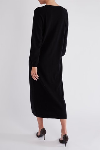 Robe longue en mérinos - Noir