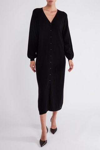 Robe longue en mérinos - Noir