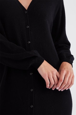 Robe longue en mérinos - Noir
