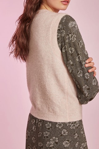 Pull en laine et mohair sans manches Comice - Rose