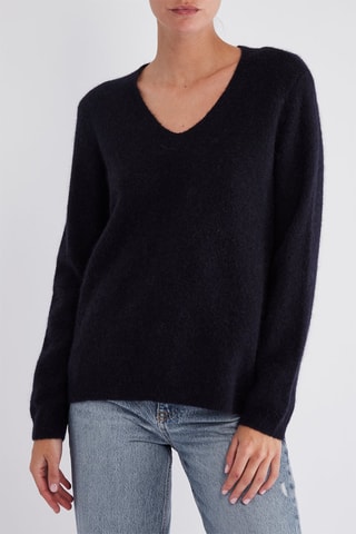 Pull en alpaga et laine - Bleu marine