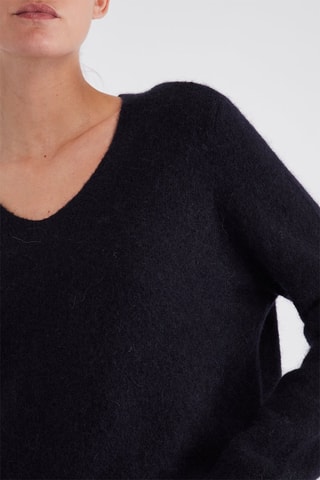 Pull en alpaga et laine - Bleu marine