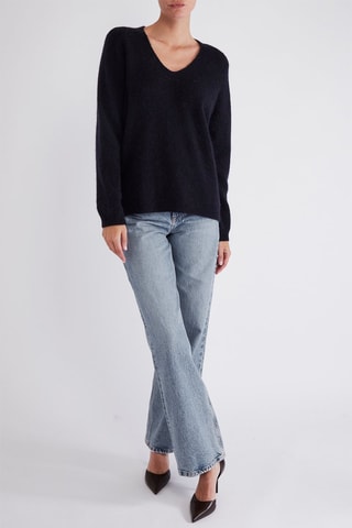 Pull en alpaga et laine - Bleu marine