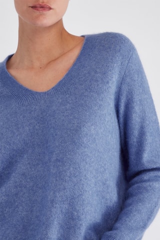 Pull en alpaga et laine - Bleu