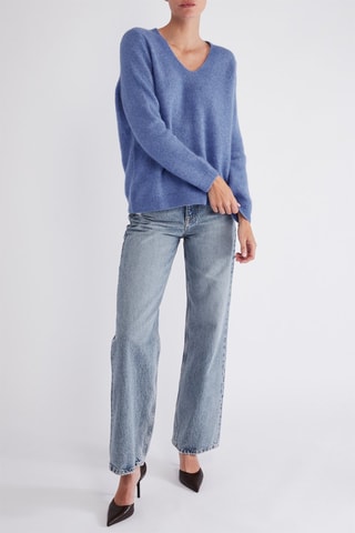 Pull en alpaga et laine - Bleu